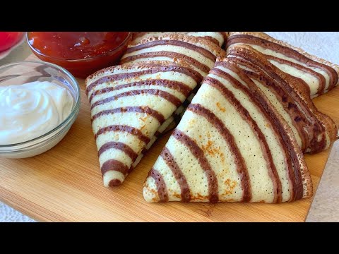 Полосатые Блины на Кефире Рецепт // Striped Crepes on Kefir (Buttermilk) Recipe
