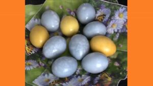 Як пофарбувати яйця на Великдень Як пофарбувати яйця на Великдень у жовтий та блакитний кольори. Фото