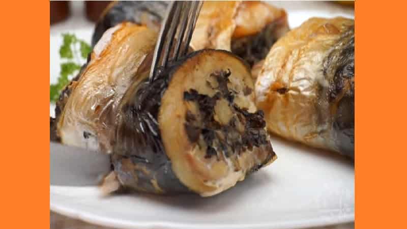 Скумбрия с шампиньонами в духовке. Фото Скумбрия с шампиньонами в духовке. Фото