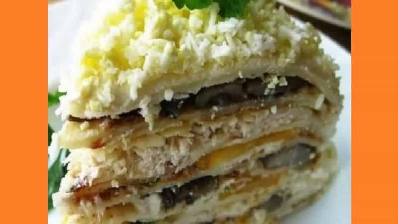 Закусочный вафельный торт. Фото Закусочный вафельный торт. Фото