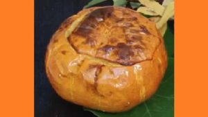 Сирний суп в аерогрилі в гарбузі. Фото