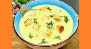 Овочевий суп із плавленим сиром. Фото
