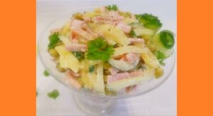 Салат с картофелем и свежими огурцами Салат с картофелем и свежими огурцами. Фото